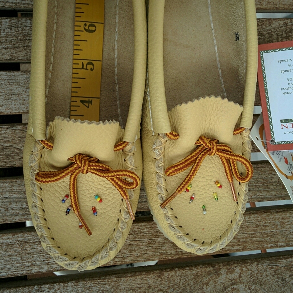 Moccasins slippers real leather handmade in Canada